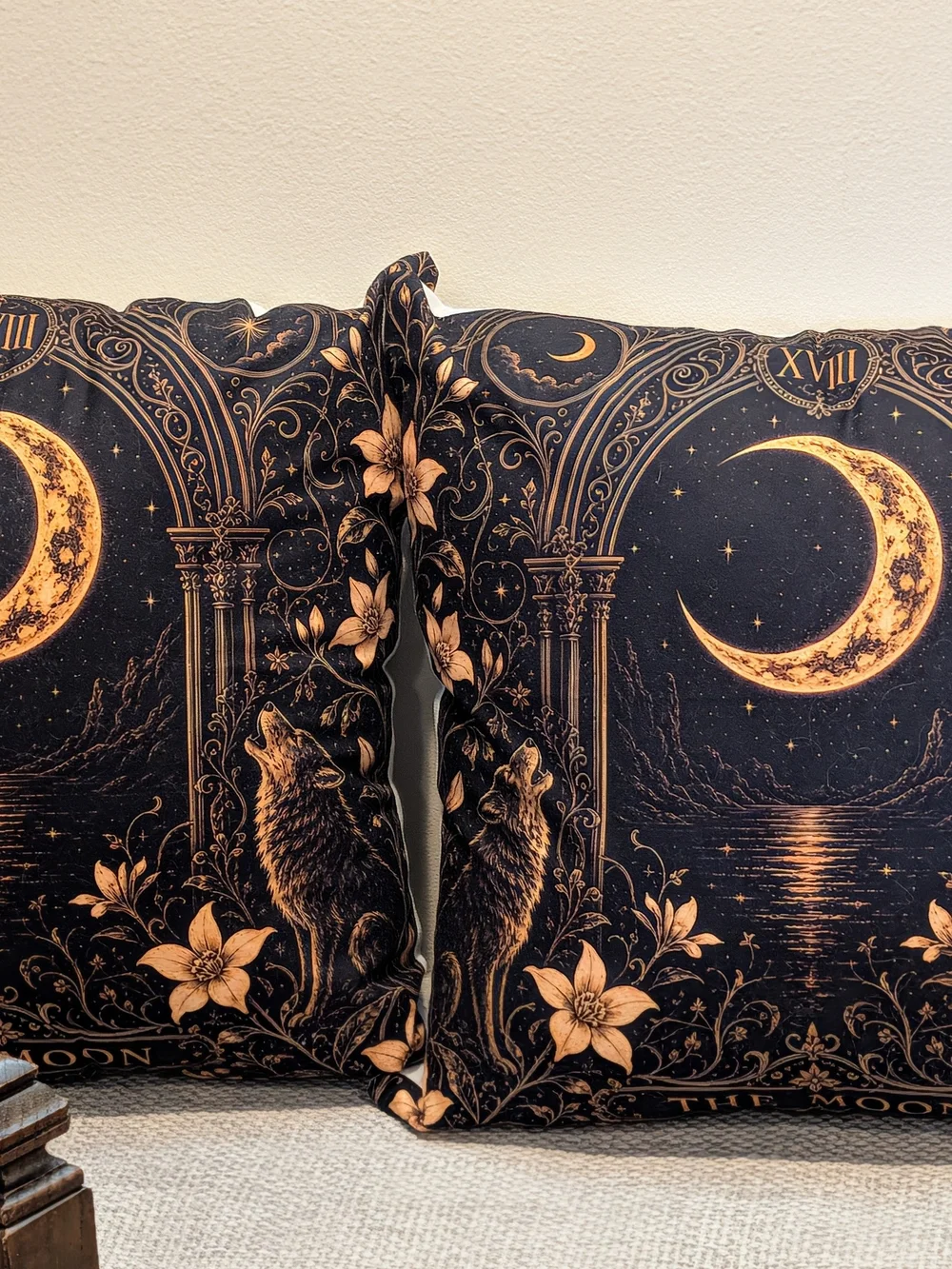 Mystic Moon Gold & Black Decorative Throw Pillow (Set of 2)